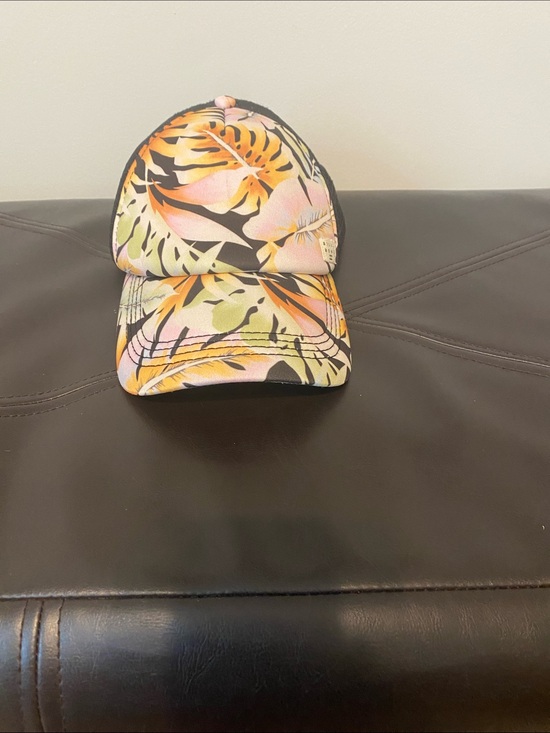 Accessories - Tropical Leaf Print Women's Baseball Cap - Pink & Orange